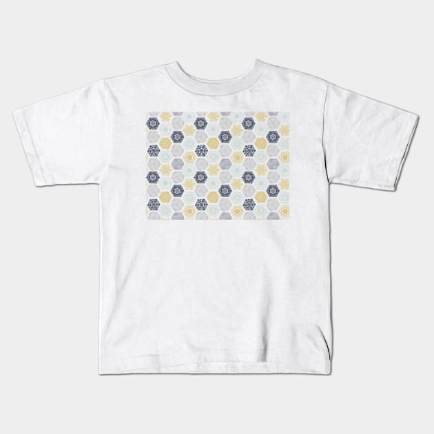 Geometric Hexagon Pattern Kids T-Shirt by LThomasDesigns